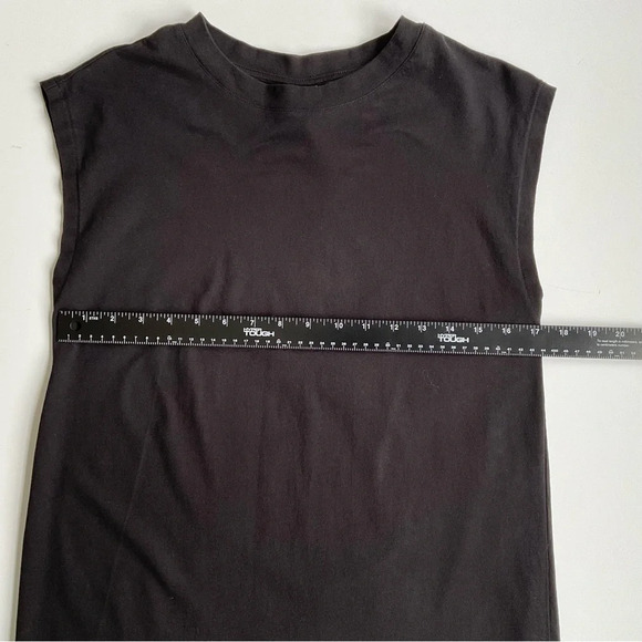 H&M Basic T-Shirt Dress XS Black Sleeveless Mini Casual Capsule Relaxed Cotton - Picture 5 of 9